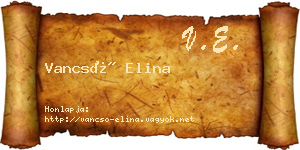 Vancsó Elina névjegykártya